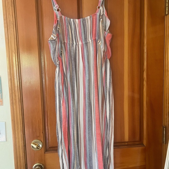 Blush Multicolor Striped Midi Dress - Picture 2 of 4